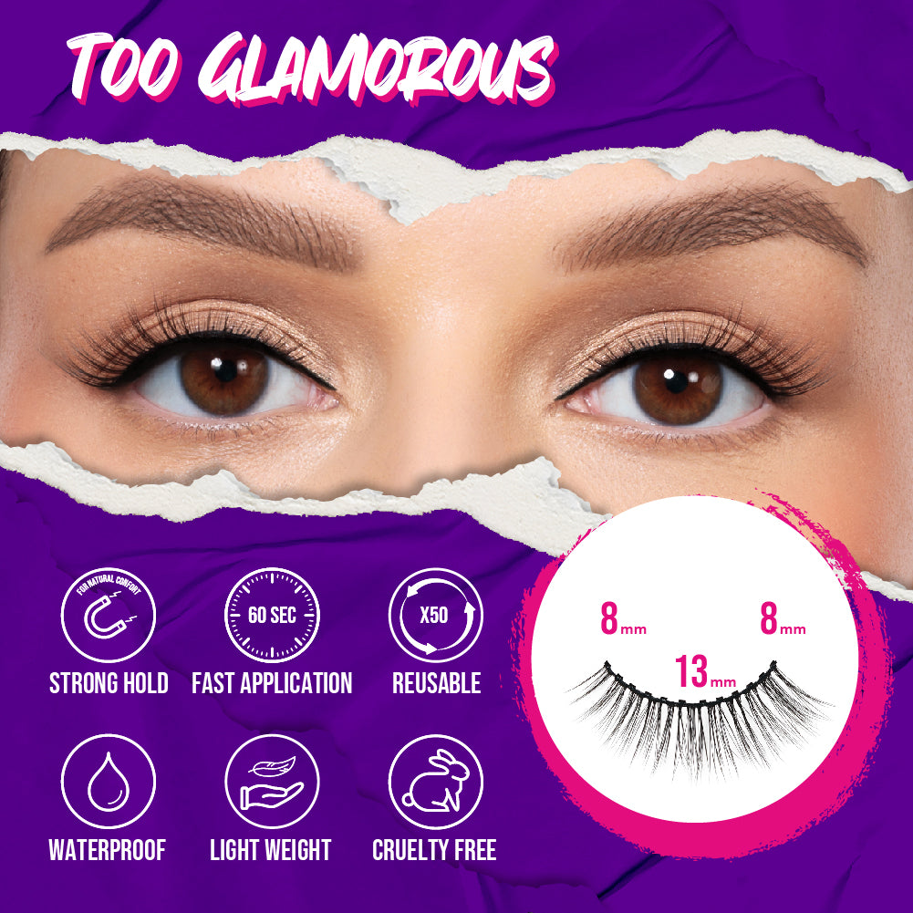 Too Glamorous Magnetic Eyelashes with 12 Magnets