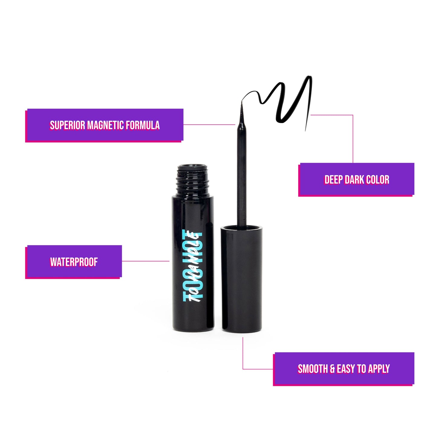 Too Hot To Handle New Magnetic Eyeliner, Liquid Black, for Eyelashes - Waterproof & Smudge Proof Liner | All Day & Night Hold for Magnetic Lashes, Fast-Drying, Paraben-Free 0.21 fl oz - 6ml