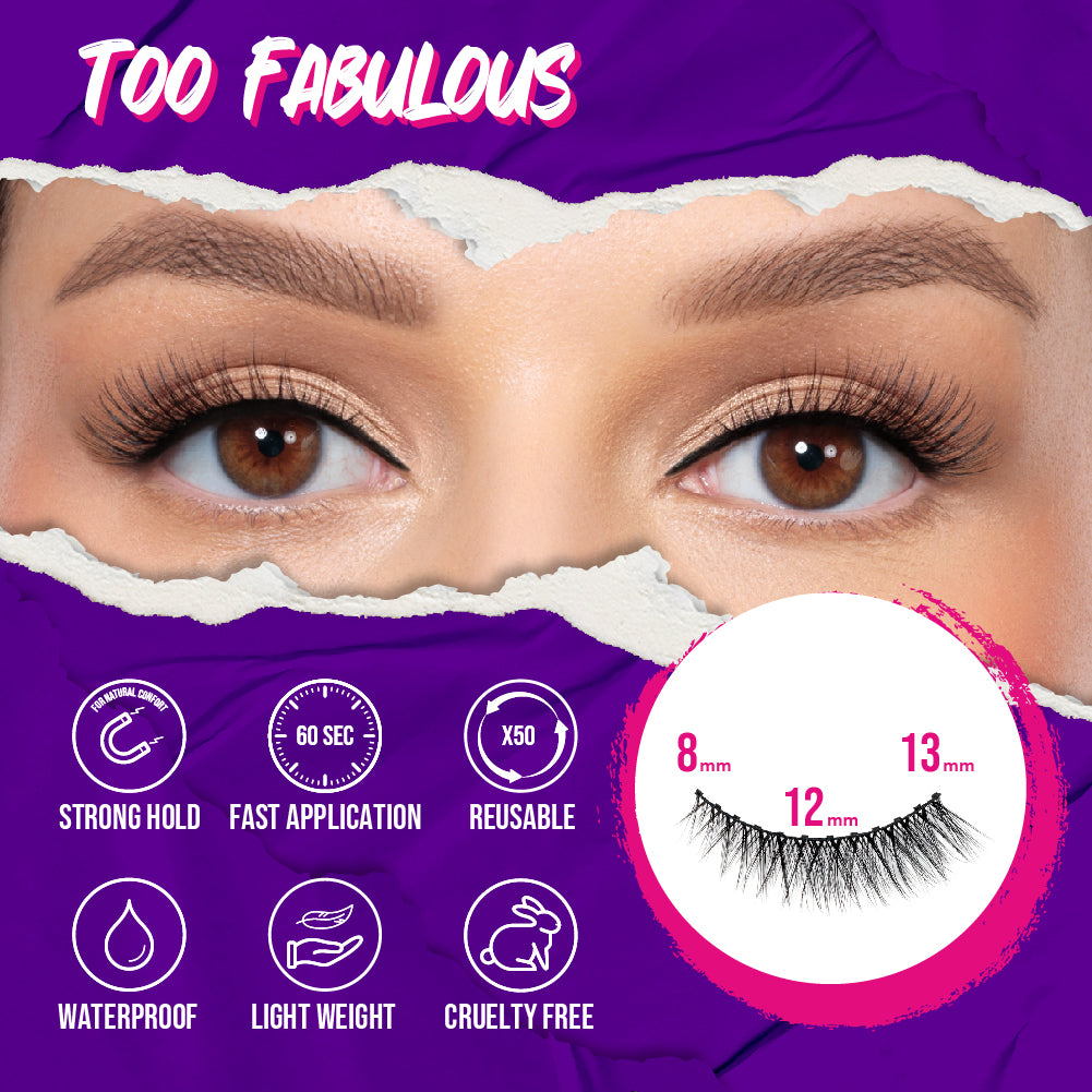 Too Fabulous Magnetic Eyelashes with 12 Magnets