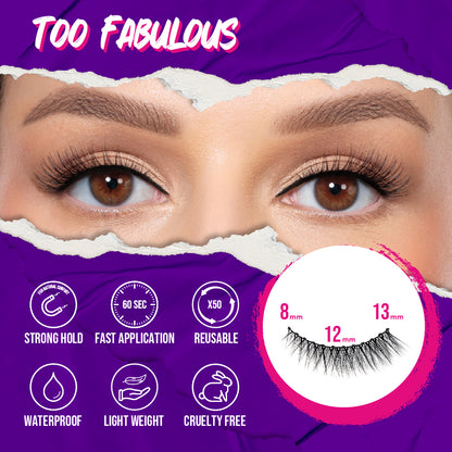 Too Fabulous Magnetic Eyelashes with 12 Magnets