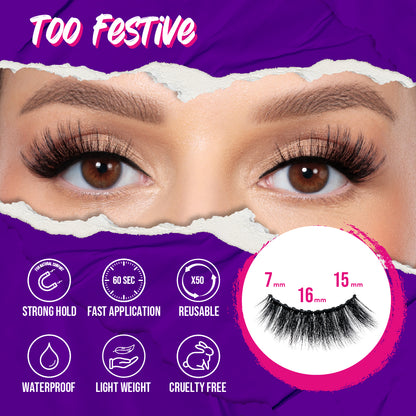Too Festive Magnetic Eyelashes with 12 Magnets